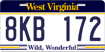 WV license plate 8KB172