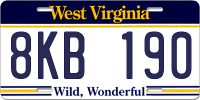 WV license plate 8KB190