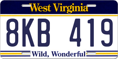 WV license plate 8KB419