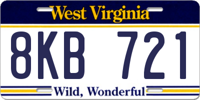 WV license plate 8KB721