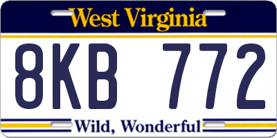 WV license plate 8KB772