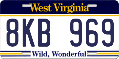 WV license plate 8KB969