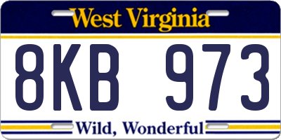 WV license plate 8KB973