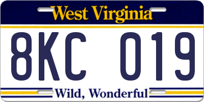 WV license plate 8KC019