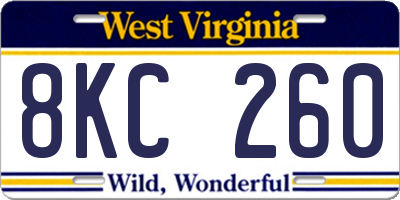 WV license plate 8KC260