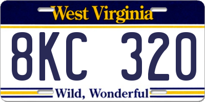 WV license plate 8KC320