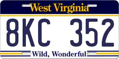 WV license plate 8KC352