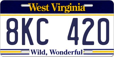 WV license plate 8KC420