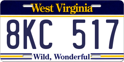 WV license plate 8KC517