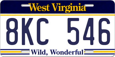 WV license plate 8KC546