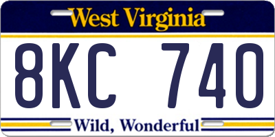 WV license plate 8KC740