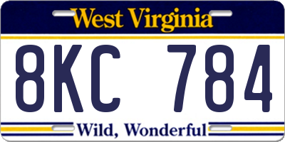WV license plate 8KC784
