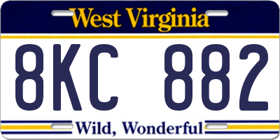 WV license plate 8KC882