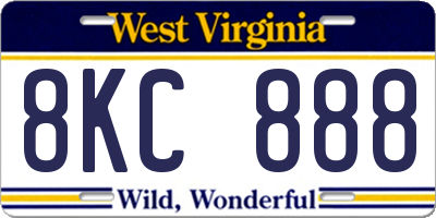 WV license plate 8KC888