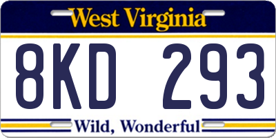 WV license plate 8KD293