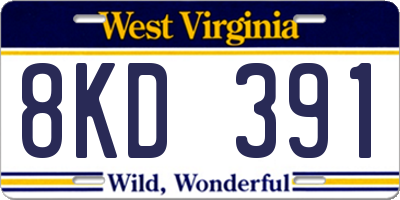 WV license plate 8KD391