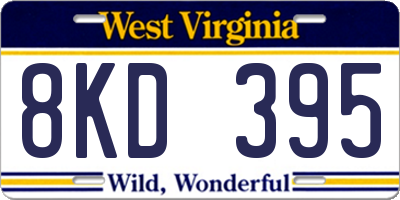 WV license plate 8KD395