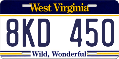 WV license plate 8KD450
