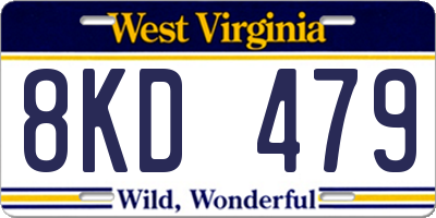 WV license plate 8KD479