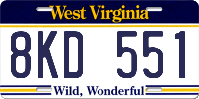 WV license plate 8KD551