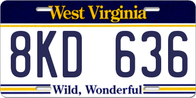 WV license plate 8KD636
