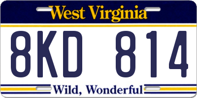 WV license plate 8KD814