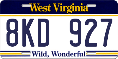 WV license plate 8KD927