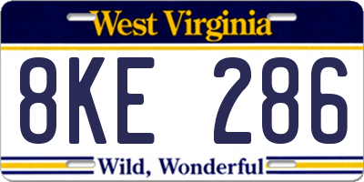 WV license plate 8KE286