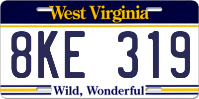 WV license plate 8KE319