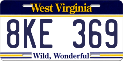 WV license plate 8KE369