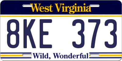 WV license plate 8KE373