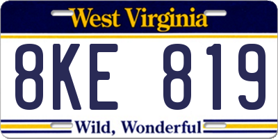 WV license plate 8KE819