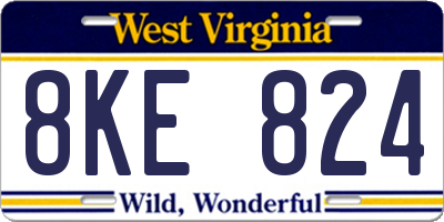 WV license plate 8KE824