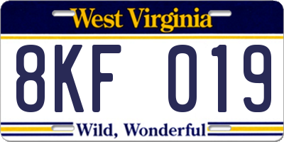 WV license plate 8KF019