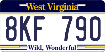WV license plate 8KF790