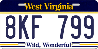 WV license plate 8KF799