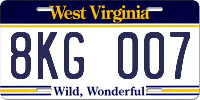 WV license plate 8KG007