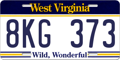 WV license plate 8KG373
