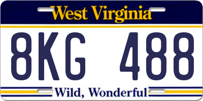 WV license plate 8KG488