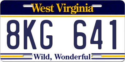 WV license plate 8KG641