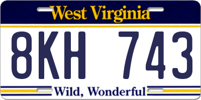 WV license plate 8KH743