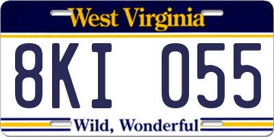WV license plate 8KI055