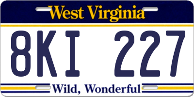 WV license plate 8KI227
