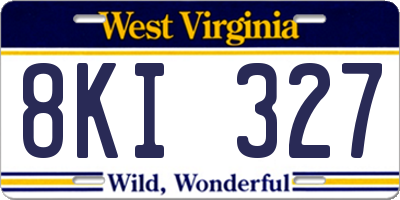 WV license plate 8KI327