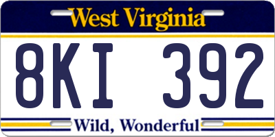 WV license plate 8KI392