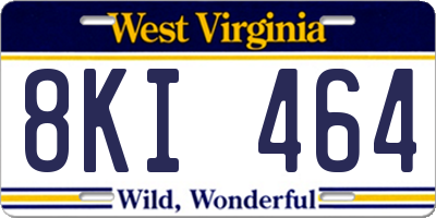 WV license plate 8KI464