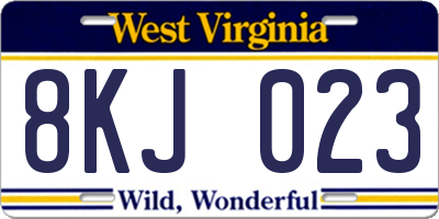 WV license plate 8KJ023