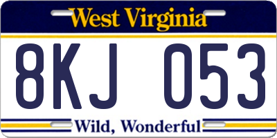 WV license plate 8KJ053