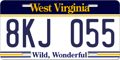 WV license plate 8KJ055