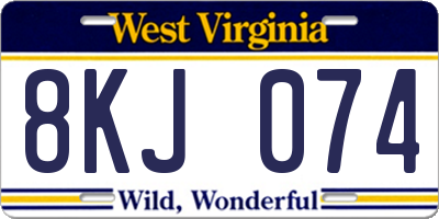 WV license plate 8KJ074